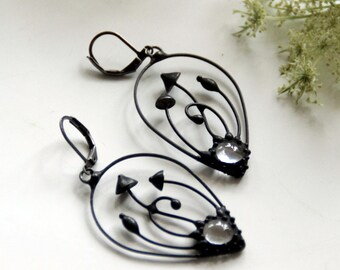 Stained Glass Mushroom Earrings: Mystical Forest Witch Toadstools