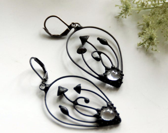 Stained Glass Mushroom Earrings: Mystical Forest Witch Toadstools