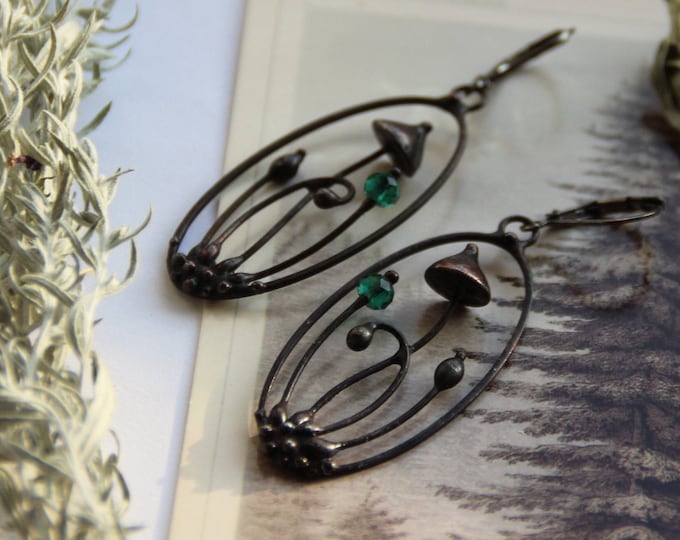 Hippie earrings, mushroom jewelry, mushroom earrings, boho earrings, psytrance, witch jewelry, forest earrings, magic mushroom, psychedelic