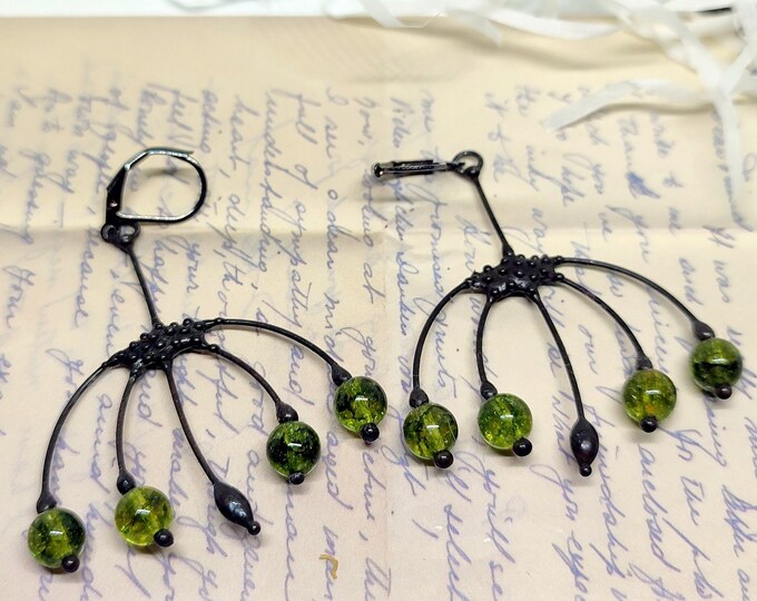 Unique aesthetic bohemian berry earrings, modern hippie flower berry jewelry, fairy witch style jewelry, unusual magic forest earrings.