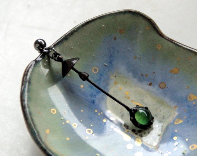 Handcrafted woodland magic mushroom mono earring, inspired by wild forest toadstool fungi one earring, witchcraft aesthetic.