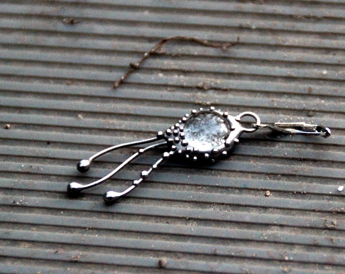Jellyfish stained glass single one mono earring, unique hand made gifts inspired by ocean, jellyfish jewellery, unusual nature jewelry.