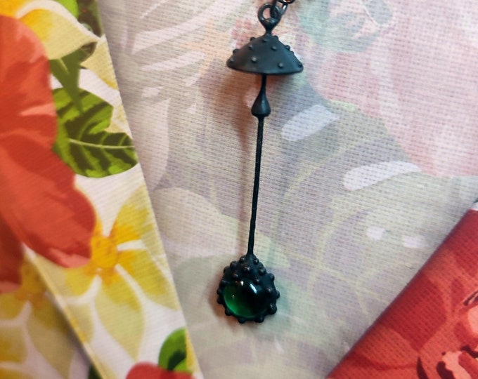 Woodland amanita muscaria magic mushroom inspired by forest handmade metal necklace, fly agaric fungi pendant,  wild nature design jewelry.