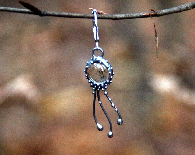 Stained Glass Jellyfish Mono Earring: Handmade Ocean Jewelry