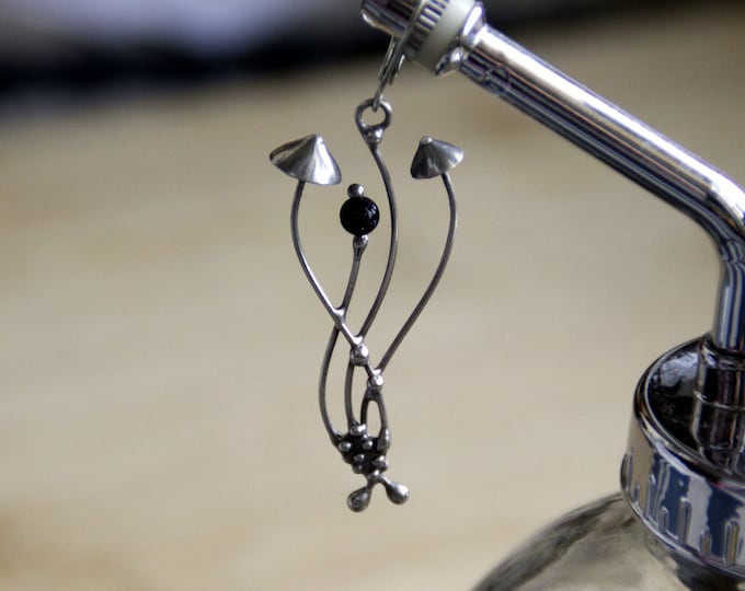 Handmade Mushroom Aventurine Stone Earring: Forest Witchy Jewelry