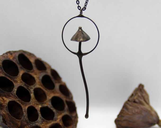 Boho, tiffany, avant garde necklace, mushroom, pendant, unique jewelry, Gift for Her, gift for him, psytrance, hippie, shroom, psychedelic