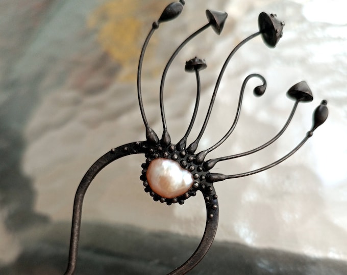 Amanita Mushroom Hair Pin: Handmade Forest Fairy Jewelry
