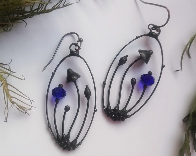 Hippie earrings, mushroom jewelry, mushroom earrings, boho earrings, psytrance, witch jewelry, forest earrings, magic mushroom, psychedelic