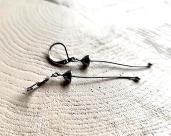 Modern Mushrooms Dangle Earrings: Minimalist Floral Forest Design