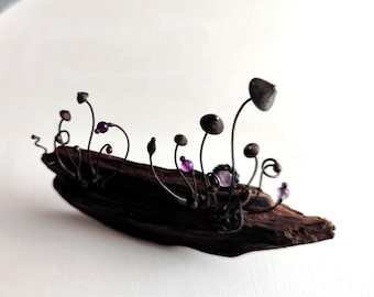 Baltic Sea Driftwood Mushroom Statue - Handcrafted Home Decor from Sunken Forest Wood