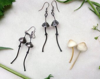 Magic shrooms, Boho, tiffany, avant garde, mushroom, handmade earring, psytrance, hippie, magic, boom, love, forest, ethnic, witch jewelry