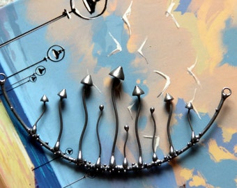 Handmade Magic Mushroom Necklace: Copper Fungi Pendant, Goddess Charm