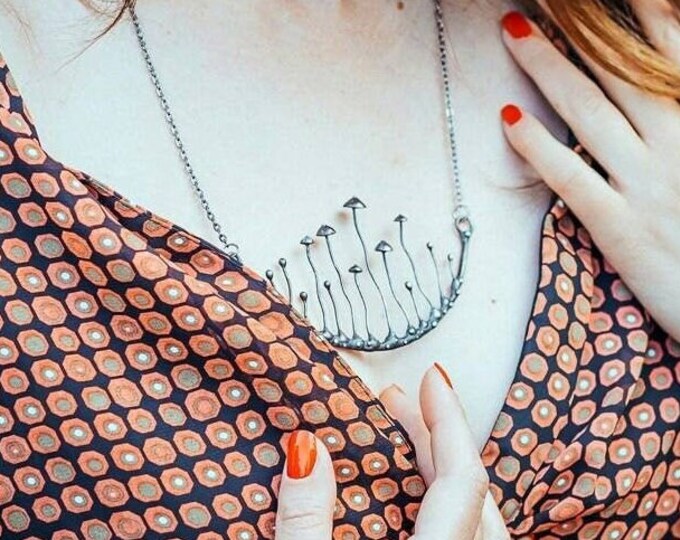 Mushroom Hippie necklace, witch necklace, Boho, tiffany, mushroom, necklace, pendant, unique jewelry, Gift for Her, psychedelic necklace