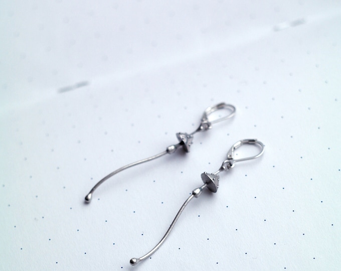 Silver Amanita Mushroom Earrings: Witchy Forest Jewelry