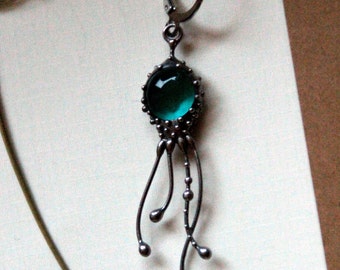 Stained Glass Octopus Single Earring: Boho Ocean Jewelry