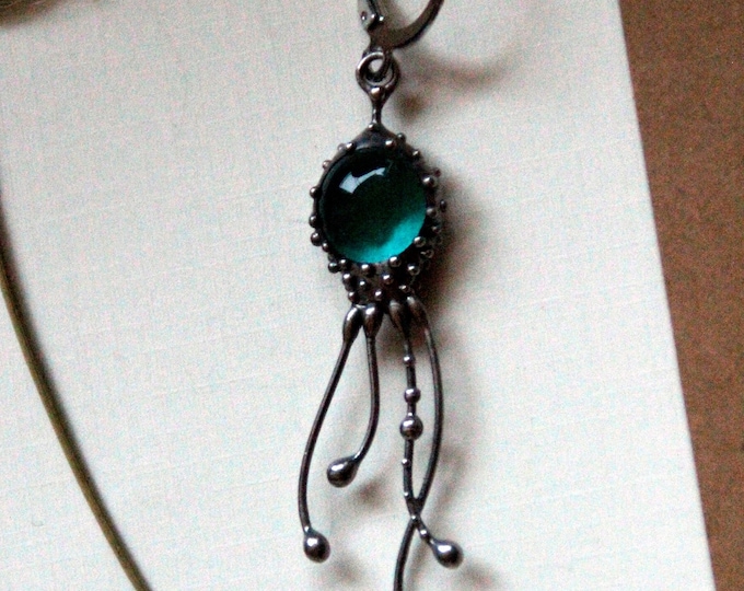 Stained Glass Octopus Single Earring: Boho Ocean Jewelry