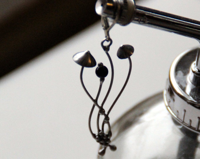 Handmade Mushroom Aventurine Stone Earring: Forest Witchy Jewelry