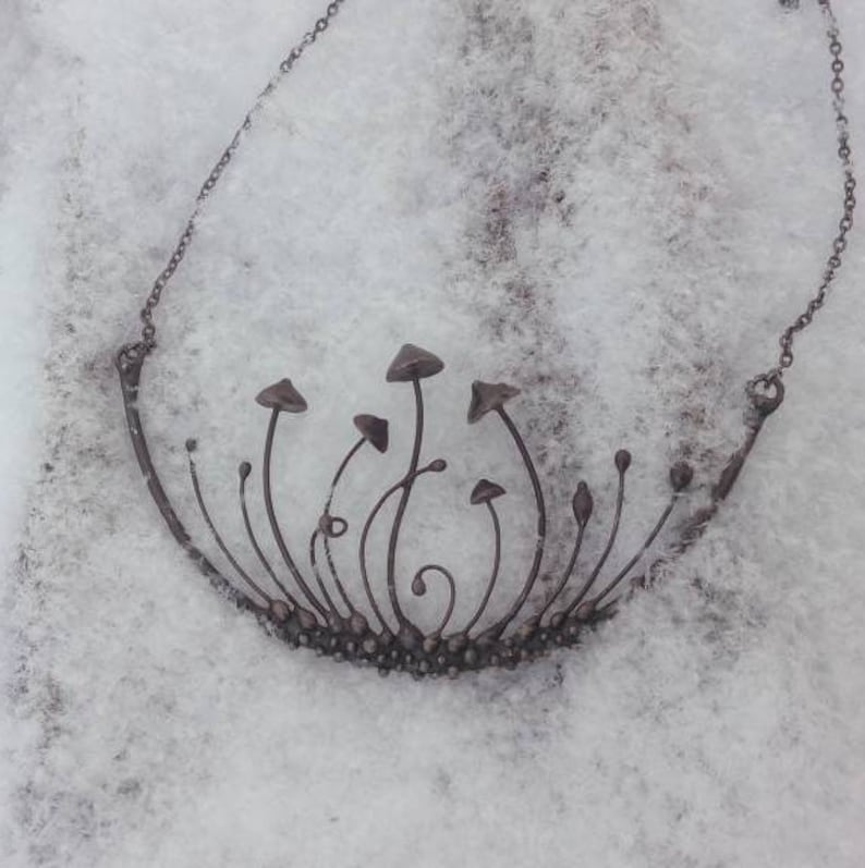 Psychedelic Mushrooms Necklace, Witch Necklace, Boho, Tiffany, Mushroom
