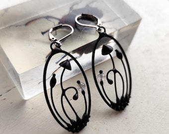 Mushroom Earrings Copper Labradorite: Psychedelic Boho Hippie Jewelry