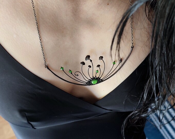 Psychedelic amanita mushrooms pendant, mushrooms jewelry, dark fairy witch necklace, witchcraft jewellery, fungus pendant, aesthetic style