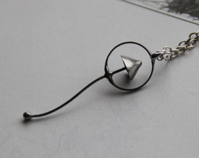 Forest jewelry magic mushroom pendant for him, botanical fungi necklace unique woodland gift for her, weird handmade psychedelic clothes.