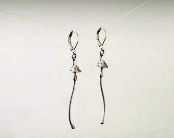 Silver Amanita Mushroom Earrings: Witchy Forest Jewelry