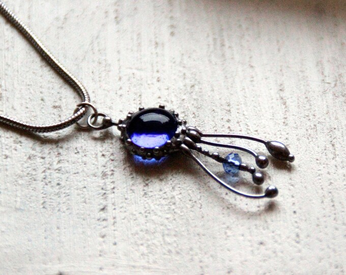 Stained Glass Jellyfish Necklace: Psychedelic Ocean Pendant