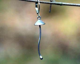 Handcrafted Psychedelic Mushroom Mono Earring: Copper Cottagecore Jewelry