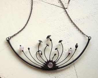 Amanita Mushroom Necklace: Handmade Copper, Pewter & Amethyst Pendant