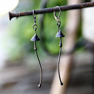 Handmade metal magic mushrooms amanita earrings, witch earrings, foreststyle earrings, fungi earrings, witch jewelry, fungi amanita earrings