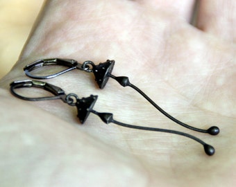 Forest toadstool amanita earrings, metal fly agaric woodland witch jewelry, fairy witch aesthetic bijouterie, unusual wild nature gift.