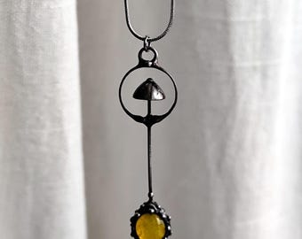 Handcrafted Toadstool Mushroom Pendant: Forest Fungi Necklace