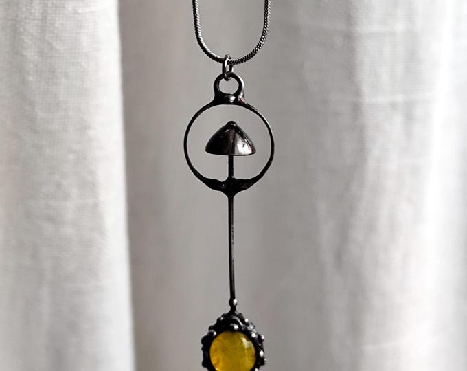 Handcrafted Toadstool Mushroom Pendant: Forest Fungi Necklace