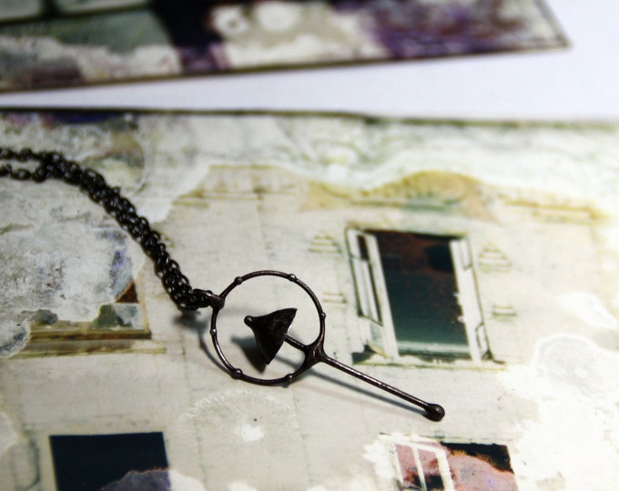 Handmade Psychedelic Mushroom Pendant: Patina Copper Forest Necklace