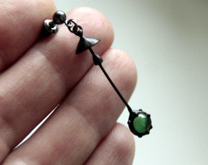 Handcrafted woodland magic mushroom mono earring, inspired by wild forest toadstool fungi one earring, witchcraft aesthetic.