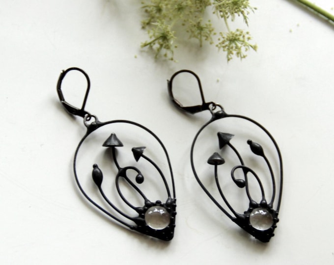 Stained Glass Mushroom Earrings: Mystical Forest Witch Toadstools