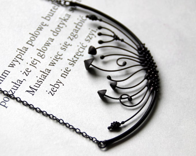Yadovito Handmade Mushrooms Arc Necklace Boho Forest Pendant Avant Garde Witch Jewelry