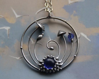 Handmade Forest Toadstools Amanita Magic Mushrooms Stained Glass Necklace