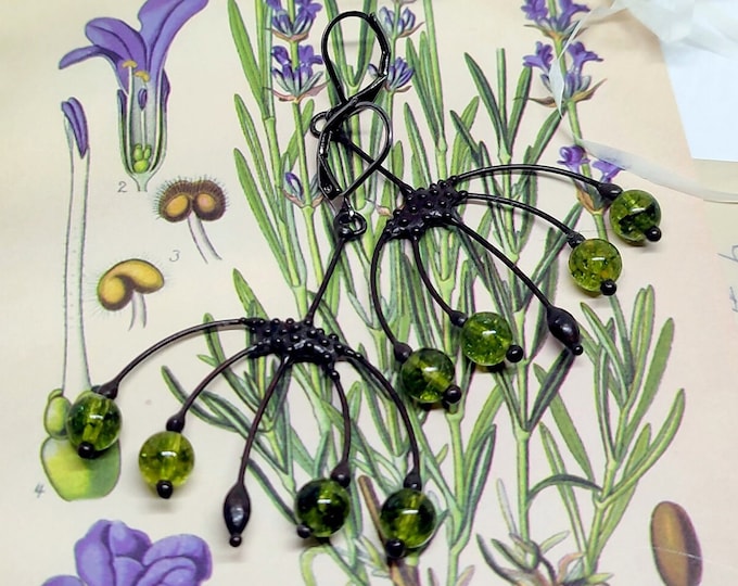 Unique aesthetic bohemian berry earrings, modern hippie flower berry jewelry, fairy witch style jewelry, unusual magic forest earrings.