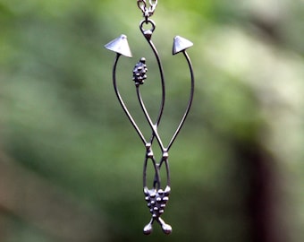 Handmade Silver Mushroom Pendant: Cottagecore Forest Jewelry