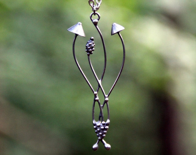Handmade Silver Mushroom Pendant: Cottagecore Forest Jewelry