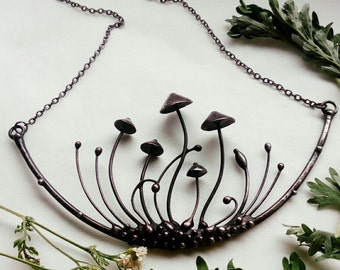 Psychedelic mushrooms necklace, witch necklace, Boho, tiffany, mushroom, unique jewelry, Gift for Her, witch pendant, witch necklace, forest
