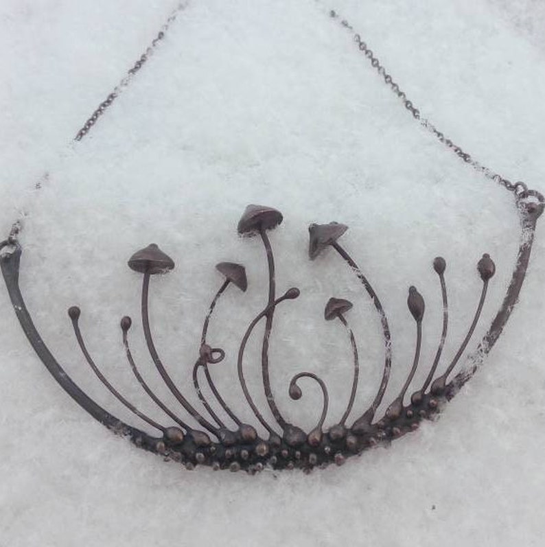 Psychedelic Mushrooms Necklace, Witch Necklace, Boho, Tiffany, Mushroom