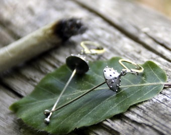 Copper Toadstool Mushroom Earrings: Handmade Fairy Forest Jewelry