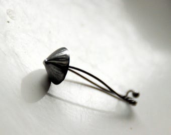 Handmade Magic Mushroom Brooch: Copper, Pewter & Steel - Forestcore Style