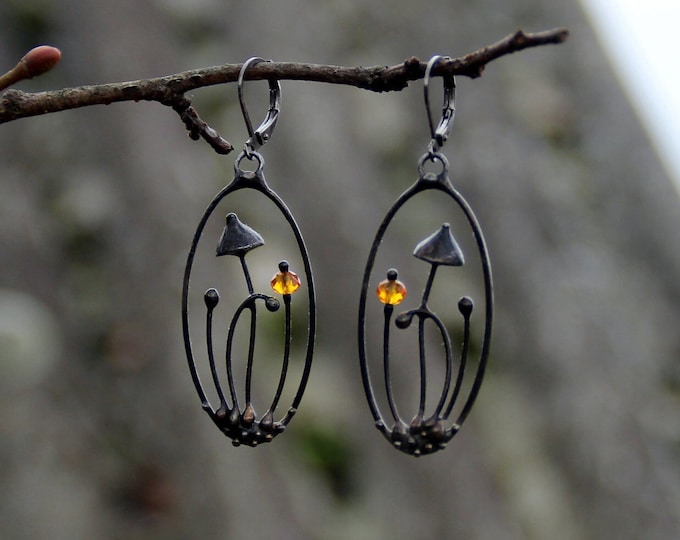 Mushrooms earrings, mushrooms jewelry, psychedelic earrings, psychedelic jewelry, witch jewelry, forest earrings, boho hippie earrings.