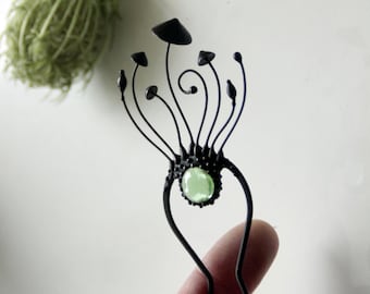 Mystical witchy vibes handmade magic mushrooms forest hair pin, aesthetic fairy jewelry inspired by nature, witchcore toadstool jewelry.
