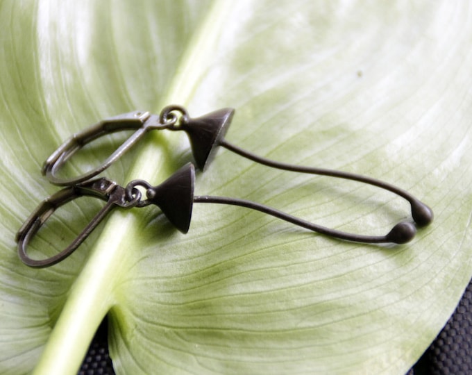 Unusual small metal mushrooms earrings, forest fungi earrings, magic mushrooms jewelry, inspired by nature woodland witch jewellery.
