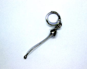 Mushroom Single Earring: Handmade Copper Pewter Fungi - Fairy Witch Jewelry