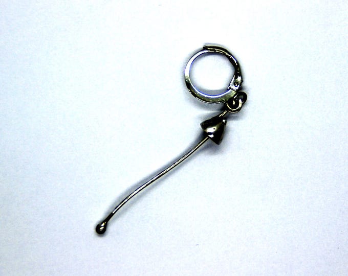 Mushroom Single Earring: Handmade Copper Pewter Fungi - Fairy Witch Jewelry